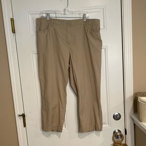 EILEEN FISHER Tan Crop Lightweight Pants Zip Ankle